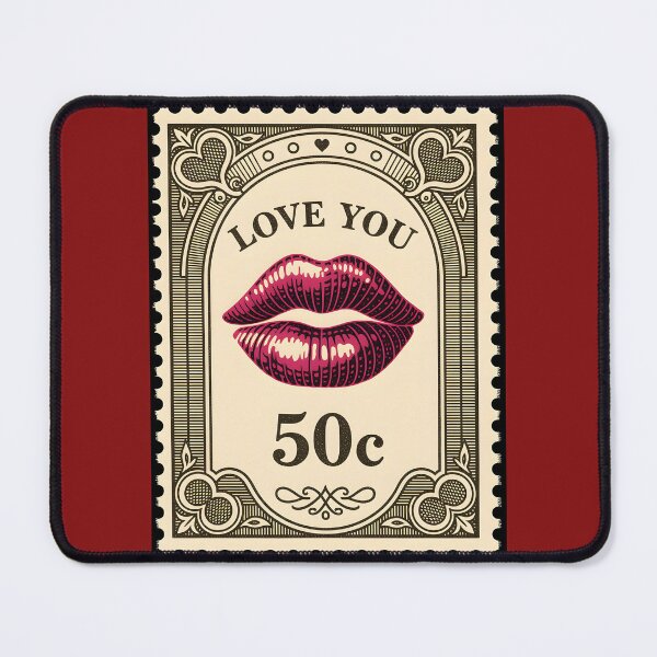 Item preview, A vintage style postal stamp that features a kiss. designed and sold by Ponted.