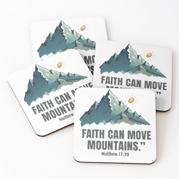 Item preview, Faith Can Move Mountains – Matthew 17:20 Christian Quote designed and sold by LawsonPrints.