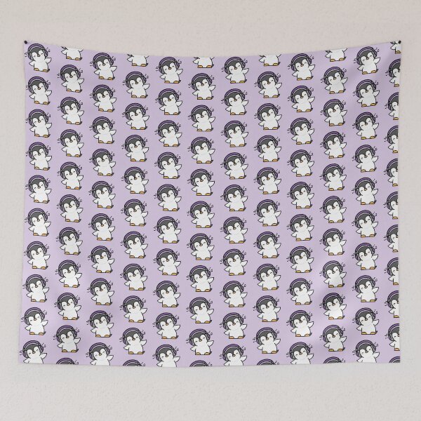 Item preview, Penguin Listening to Music - PURPLE designed and sold by missnisa.