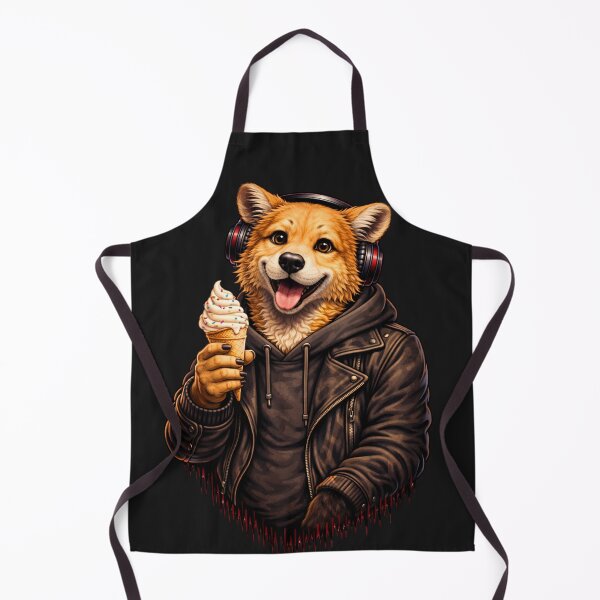 Item preview, Happy Dog Eating Ice Cream – Joyful Streetwear Animal Illustration designed and sold by ColorSplash123.