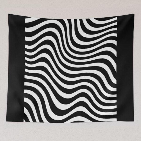 Item preview, Hypnotic Black and White Wavy Lines Abstract Optical Pattern designed and sold by ViursArtsStore.