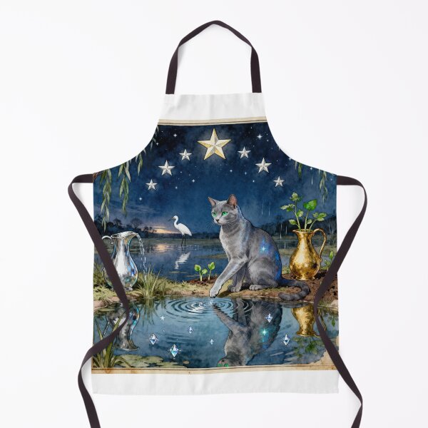 Item preview, The Star Cat Tarot Card - Vintage Celestial Art designed and sold by PictorialWhimsy.