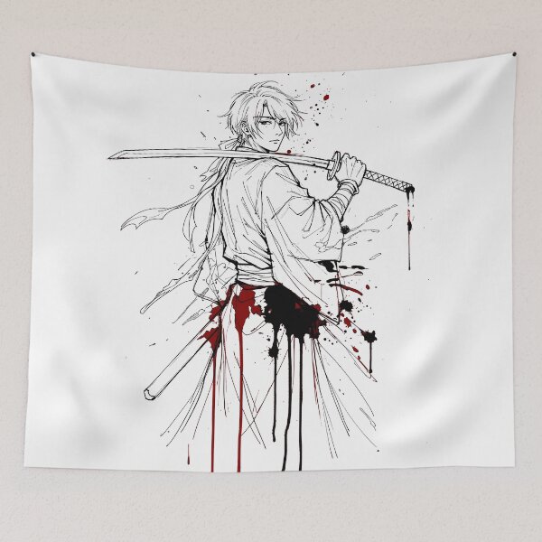 Item preview, Cool Ronin Warrior Manga Sketch: Break Your Limit designed and sold by Shigen16.