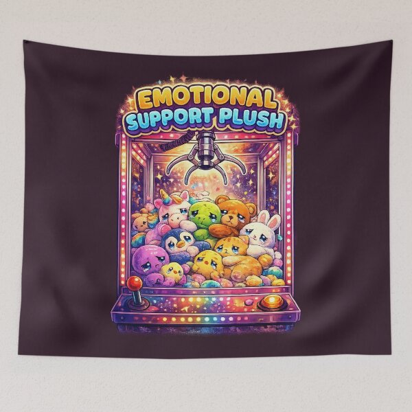 Item preview, Emotional Support Plush – Cute Sad Claw Machine Art designed and sold by StrayaDesign.