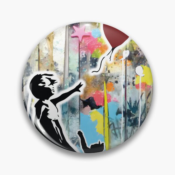 Item preview,  Banksy Graffiti Cat and Balloons Girls designed and sold by PurrfectHome.
