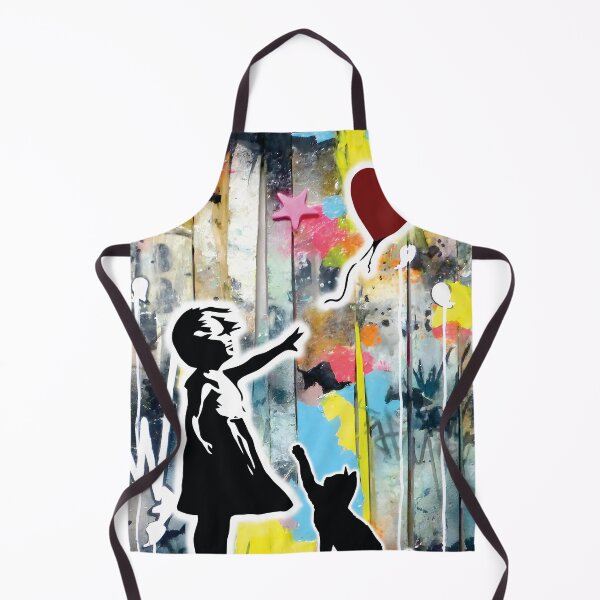 Item preview, Banksy Graffiti Cat and Balloons Girls designed and sold by PurrfectHome.