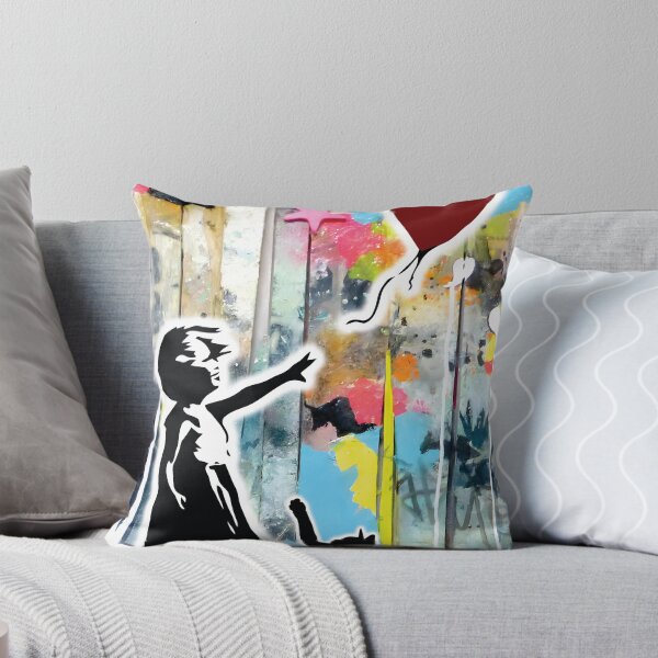 Item preview,  Banksy Graffiti Cat and Balloons Girls designed and sold by PurrfectHome.