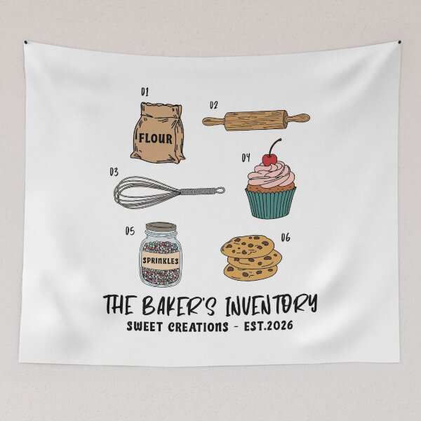 Item preview, Cottagecore Baker's Inventory - Cute Hand-Drawn Baking Tools designed and sold by Lu7u.