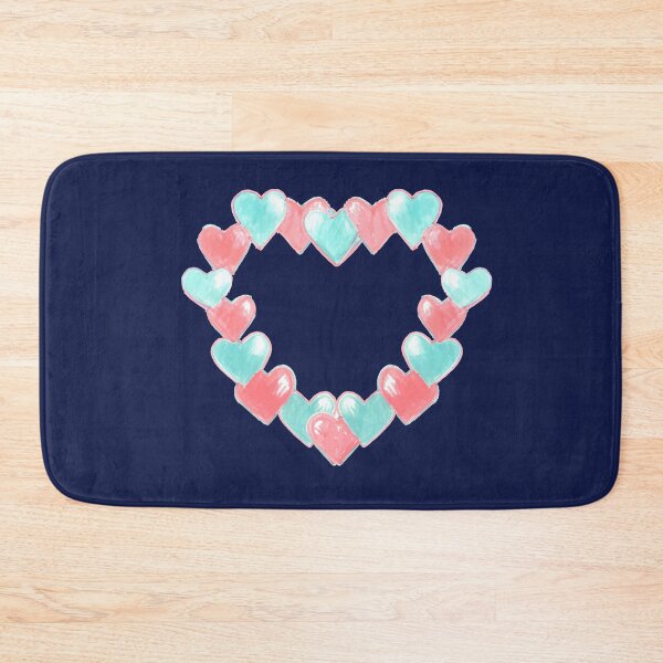 Item preview, Simple and Real Hand-drawn Pink and Blue Hearts Wreath designed and sold by Uplifting Vib'n Design and Decor .
