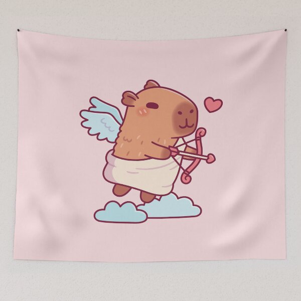 Item preview, Cute Capybara Cupid Angel designed and sold by rustydoodle.