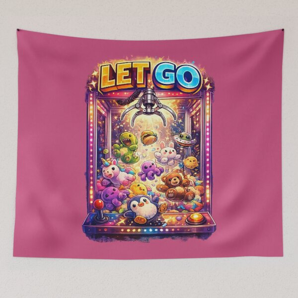 Item preview, Let Go – Funny Claw Machine Plushie Illustration designed and sold by StrayaDesign.