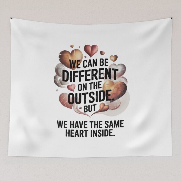 Item preview, We Can Be Different On The Outside But We Have The Same Heart Inside Inspirational Quote designed and sold by CORJIDOG-ART.