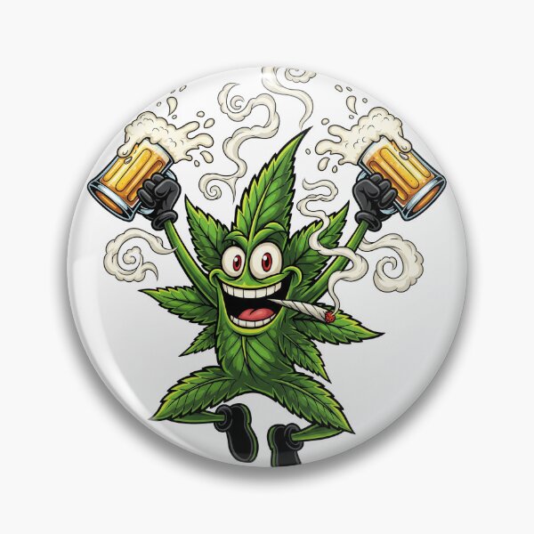 Item preview, High Spirits Cannabis Leaf Mascot Beer Toast Graphic designed and sold by StellasRealm.