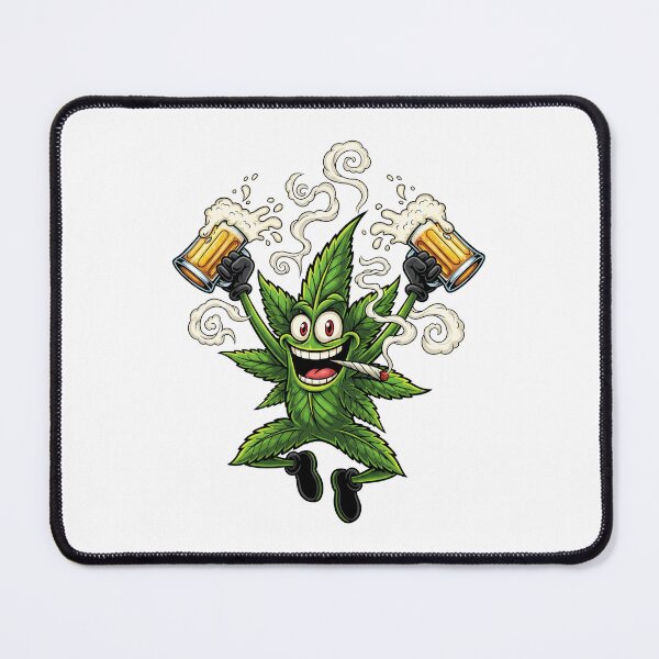 Item preview, High Spirits Cannabis Leaf Mascot Beer Toast Graphic designed and sold by StellasRealm.
