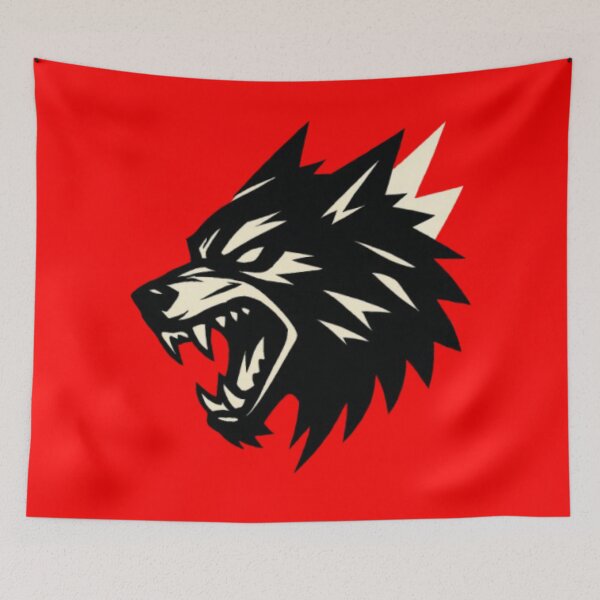 Item preview, Ferocious Wolf Head Silhouette With Raw Power Energy designed and sold by ViursArtsStore.