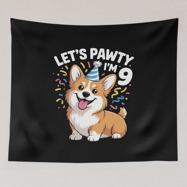 Item preview, 9 Years Old Corgi Dog Lover 9th Birthday Party Outfit Kid designed and sold by MarkLeedsArt.