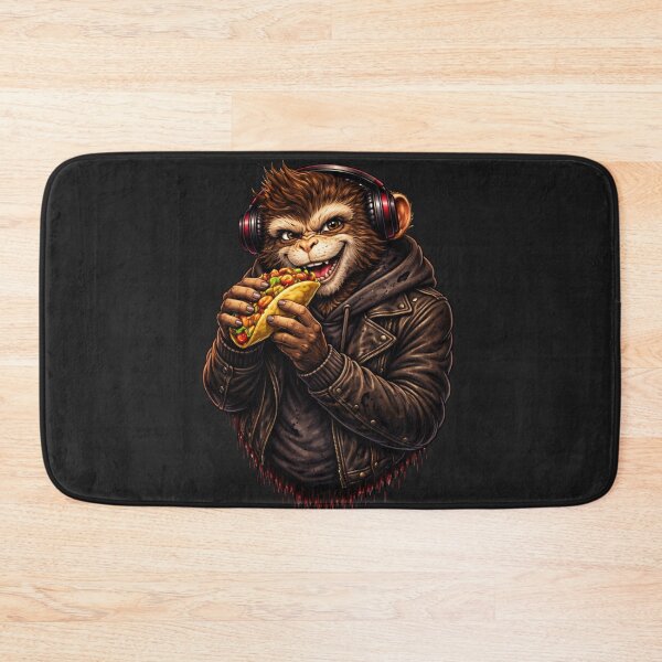 Item preview, Mischievous Monkey Eating Taco – Rebel Streetwear Animal Art designed and sold by ColorSplash123.