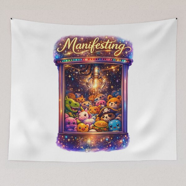 Item preview, Manifesting – Cute Claw Machine with Glowing Prize Art designed and sold by StrayaDesign.