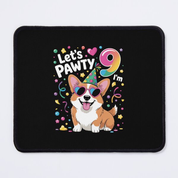 Item preview, 9 Years Old Corgi Dog Pet Lover 9th Birthday Party Celebrate designed and sold by MarkLeedsArt.