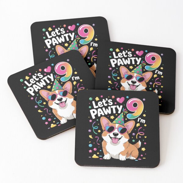 Item preview, 9 Years Old Corgi Dog Pet Lover 9th Birthday Party Celebrate designed and sold by MarkLeedsArt.