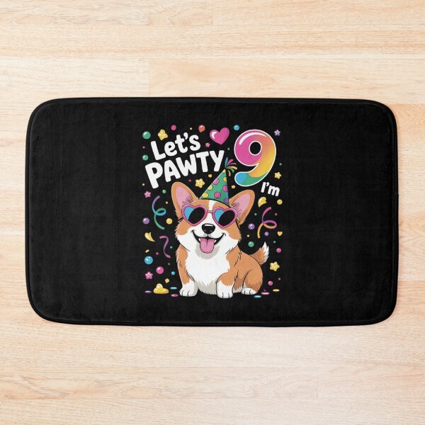 Item preview, 9 Years Old Corgi Dog Pet Lover 9th Birthday Party Celebrate designed and sold by MarkLeedsArt.