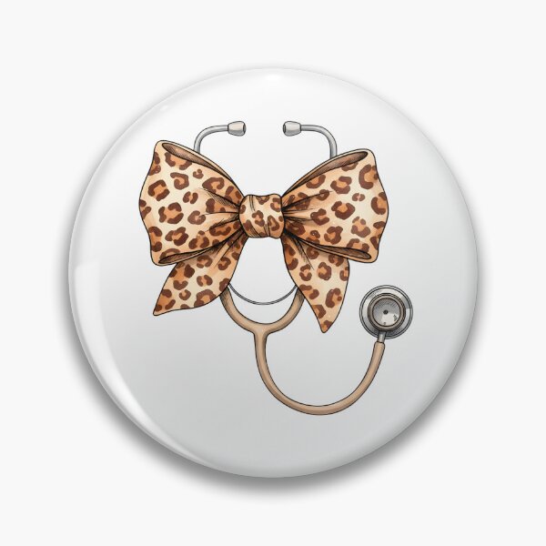 Item preview, Leopard Nurse Bow, Coquette Stethoscope Design designed and sold by DesignDenDo ⭐⭐⭐⭐⭐.