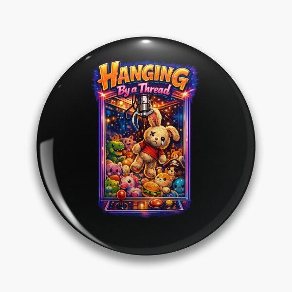 Item preview, Hanging By a Thread – Funny Claw Machine Plushie Art designed and sold by StrayaDesign.