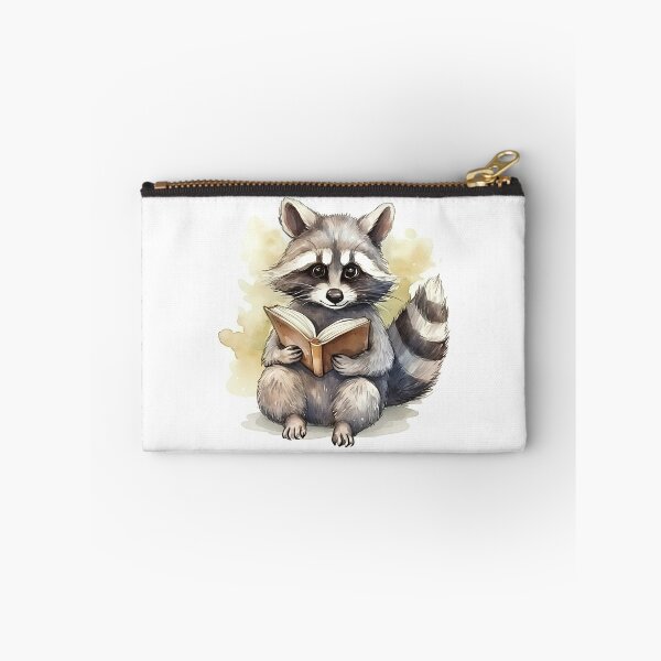 Item preview, Cozy Bookworm Raccoon Watercolor - Cute Reading Trash Panda Art designed and sold by naughty-raccoon.