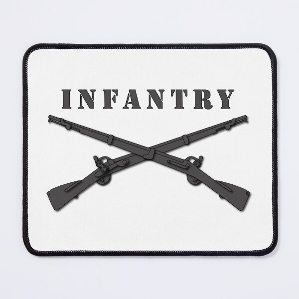 Item preview, Army - Infantry Br - Crossed Rifles Blk w Txt designed and sold by Military Insignia Products.