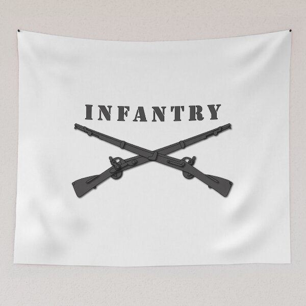 Item preview, Army - Infantry Br - Crossed Rifles Blk w Txt designed and sold by Military Insignia Products.