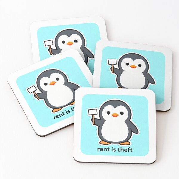 Item preview, Rent Is Theft Penguin Meme - Anti Landlord Humor designed and sold by PictorialWhimsy.