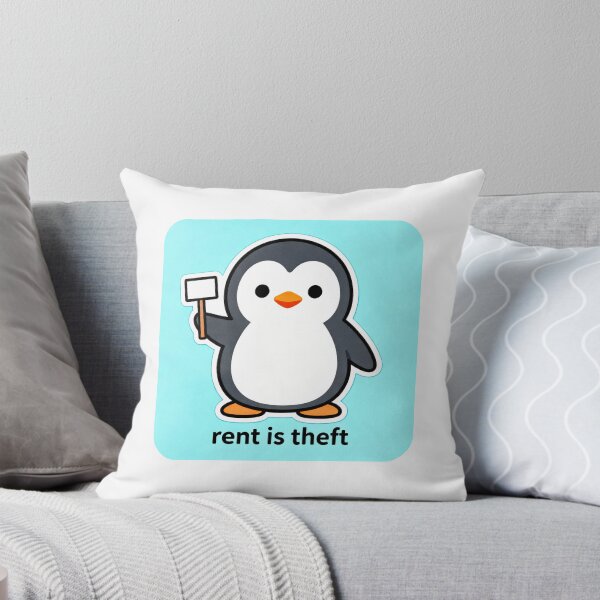 Item preview, Rent Is Theft Penguin Meme - Anti Landlord Humor designed and sold by PictorialWhimsy.