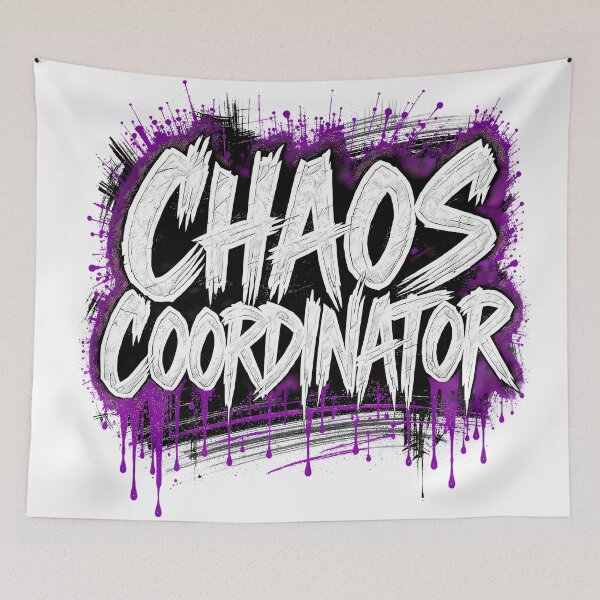Item preview, Bold Design Words CHAOS COORDINATOR Graffiti Style Energetic designed and sold by ART ATTACK ZONE.