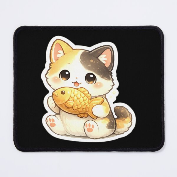 Item preview, Cute Kitten Holding Golden Fish designed and sold by djunet28n.