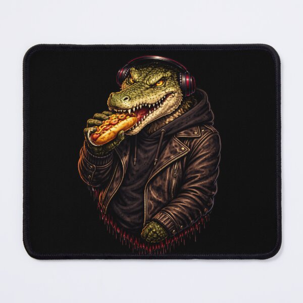Item preview, Cool Crocodile Eating Hot Dog – Streetwear Animal Illustration designed and sold by ColorSplash123.