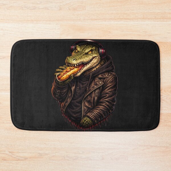 Item preview, Cool Crocodile Eating Hot Dog – Streetwear Animal Illustration designed and sold by ColorSplash123.