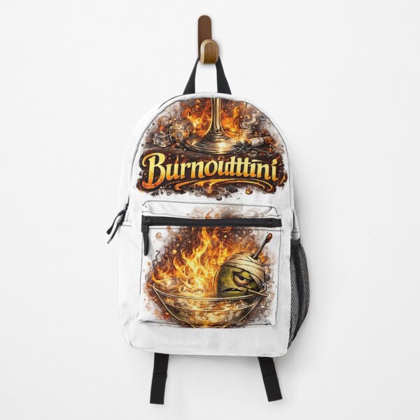 Item preview, Burnouttini – Flaming Martini Burnout Humor Illustration designed and sold by StrayaDesign.