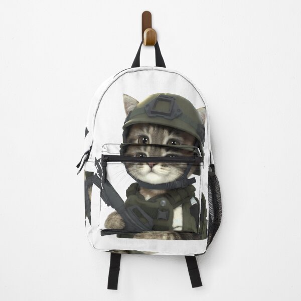 Item preview, Cute Cat Kitten Military Action Charm Tactical Readiness designed and sold by ART ATTACK ZONE.