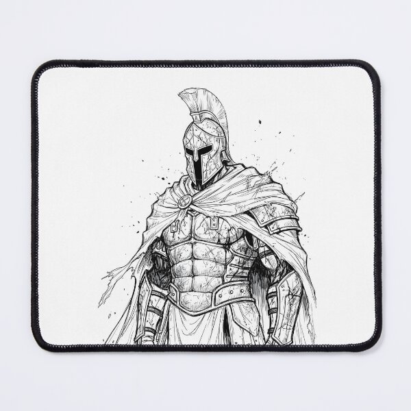 Item preview, Arte manga espartano genial en blanco y negro designed and sold by Shigen16.