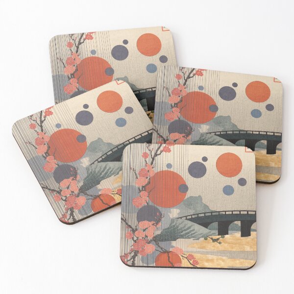 Item preview, Abstract Ukiyo-e Art | Japanese Woodblock Rain Blossoms Minimalist Washi Texture Print designed and sold by Vandy Fullam.
