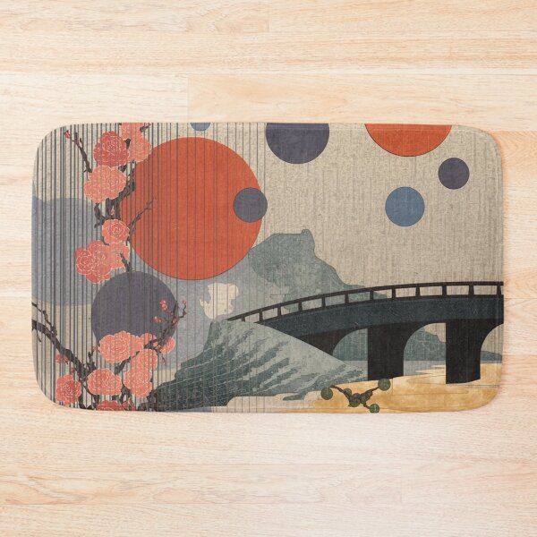 Item preview, Abstract Ukiyo-e Art | Japanese Woodblock Rain Blossoms Minimalist Washi Texture Print designed and sold by Vandy Fullam.