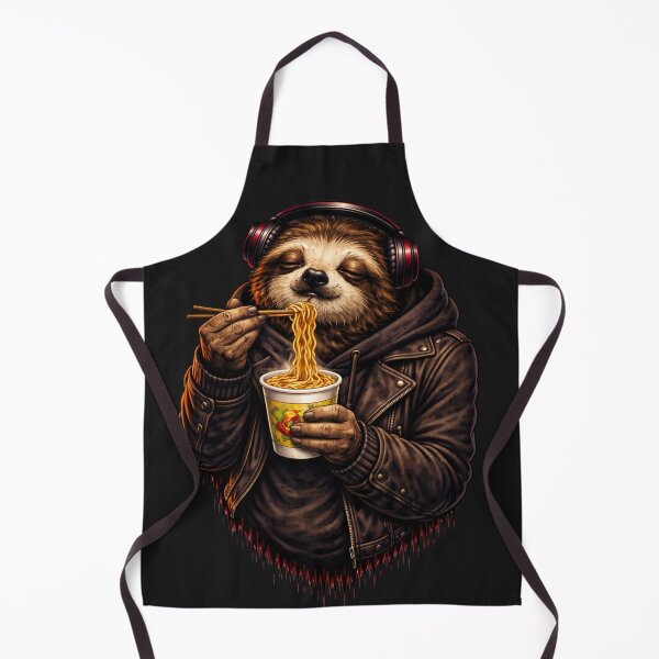 Item preview, Lazy Sloth Eating Noodles – Ultra Chill Streetwear Animal Art designed and sold by ColorSplash123.