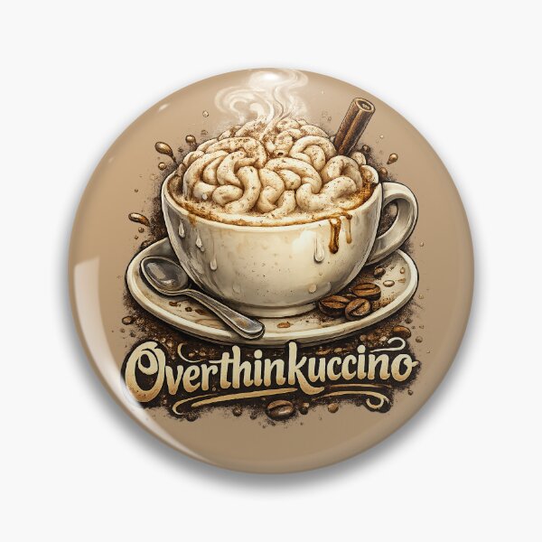 Item preview, Overthinkuccino – Overthinking Cappuccino Brain Foam Illustration designed and sold by StrayaDesign.