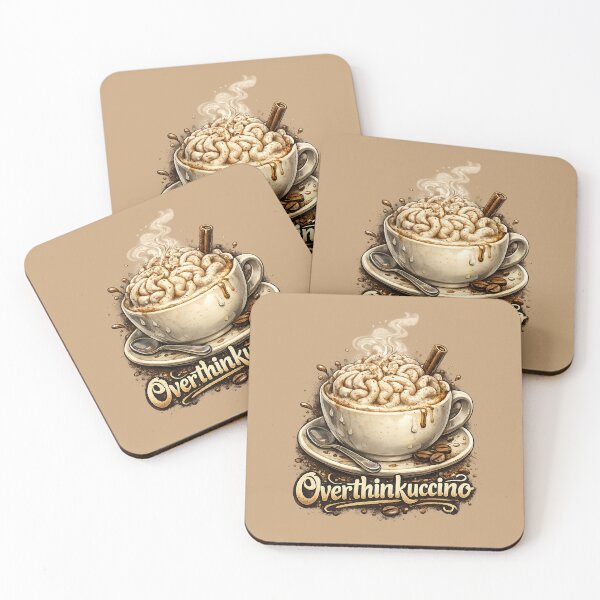 Item preview, Overthinkuccino – Overthinking Cappuccino Brain Foam Illustration designed and sold by StrayaDesign.