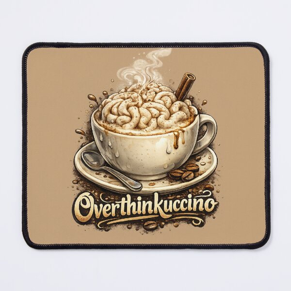 Item preview, Overthinkuccino – Overthinking Cappuccino Brain Foam Illustration designed and sold by StrayaDesign.