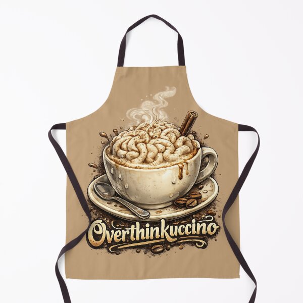 Item preview, Overthinkuccino – Overthinking Cappuccino Brain Foam Illustration designed and sold by StrayaDesign.