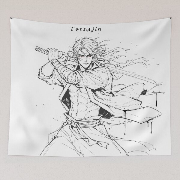 Item preview, Cool Handsome Samurai Manga Sketch: Tetsujin designed and sold by Shigen16.