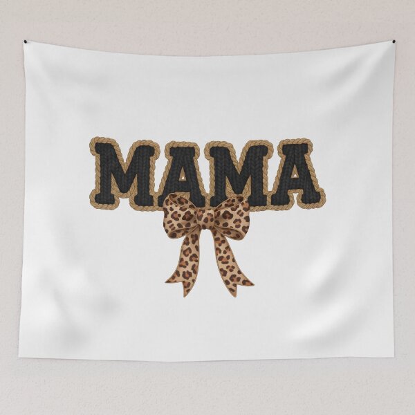 Item preview, Faux Yarn Mama Leopard Bow, Retro Varsity Design designed and sold by DesignDenDo ⭐⭐⭐⭐⭐.