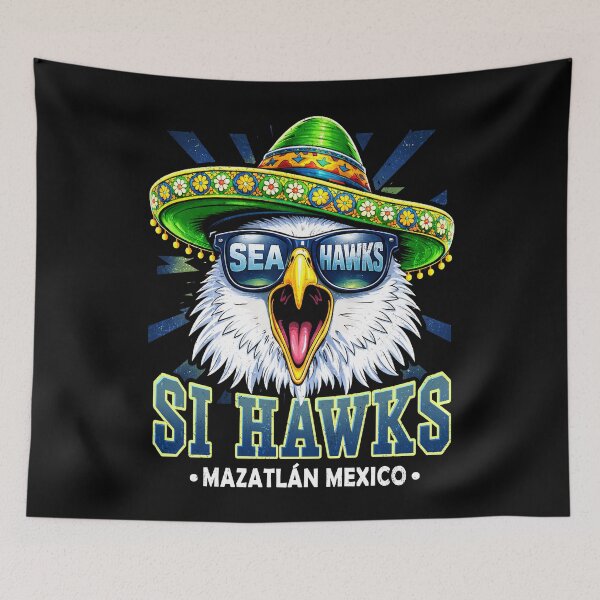 Item preview, Si Hawks Mazatlan Mexico Sombrero Eagle - Seattle Football Vacation Parody designed and sold by Patchina.