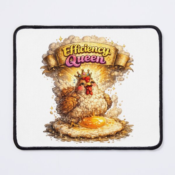 Item preview, Efficiency Queen – Chicken Laying a Fried Egg designed and sold by StrayaDesign.